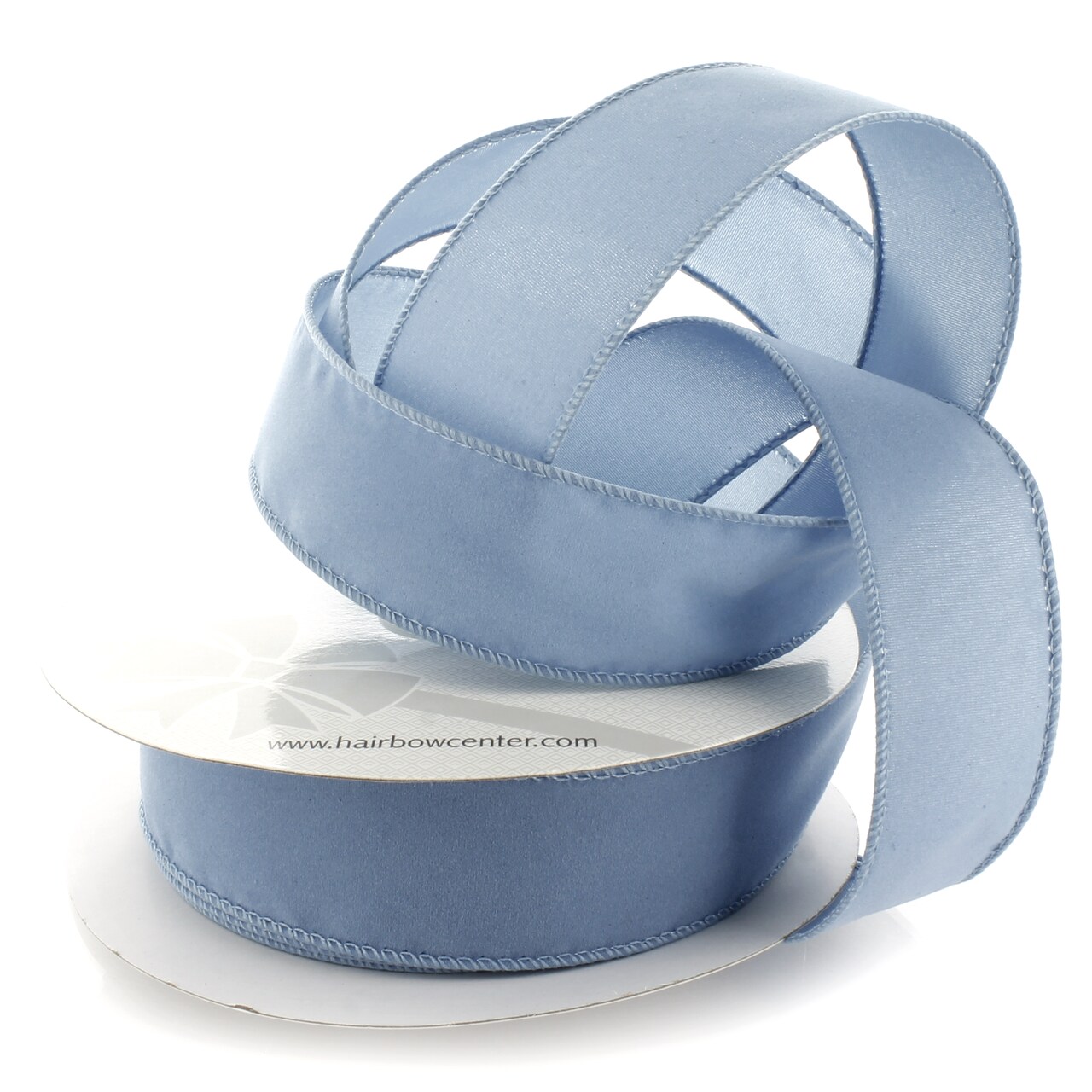 1.5 Wired Suede Velvet Ribbon Dusty Blue - 10 Yards